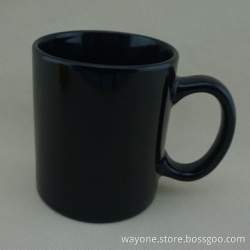 Standard 11oz Mug with Black Color Glaze, Various Colors Available, Made of Stoneware